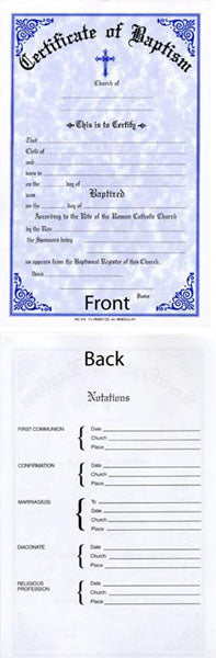 314 Baptism Certificate