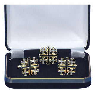 Jerusalem Cross Cufflink Set - 328-CUFFLINK