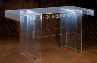 Communion Table acrylic top with lettering 60"W x 24"D, 31"H - 3362