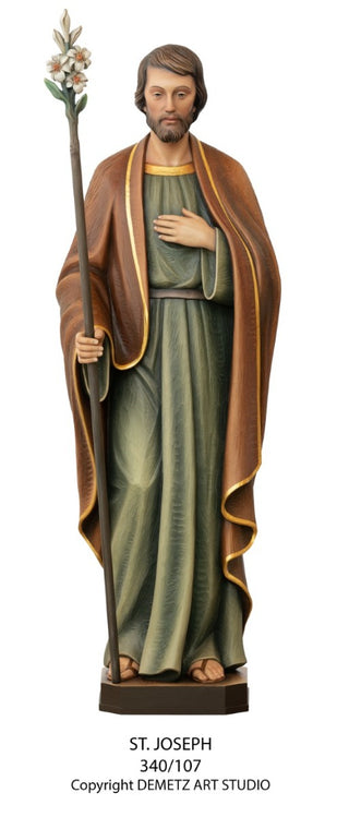 WOOD CARVED ST. JOSEPH STATUE