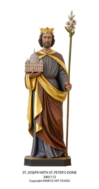 WOOD CARVED ST. JOSEPH HOLDING