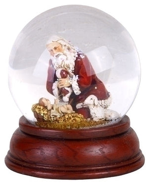 4 3/4" Kneeling Santa Globe - 36020