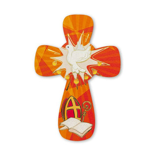 Confirmation Cross With Holy Spirit With Red Paper Header - 365-651