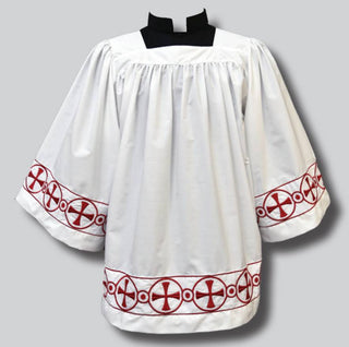 POLY & COTTON BLEND SURPLICE W/BANDING - 376-SURPLICE