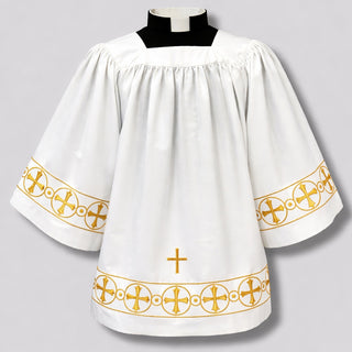 POLY & COTTON BLEND SURPLICE W/BANDING - 376-SURPLICE