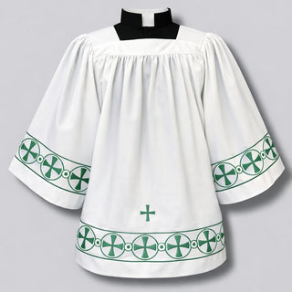 POLY & COTTON BLEND SURPLICE W/BANDING - 376-SURPLICE