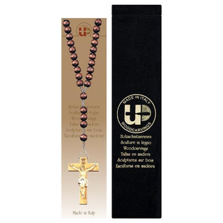 Brown Tone Rosary W/Crucifix & Case - 400002S