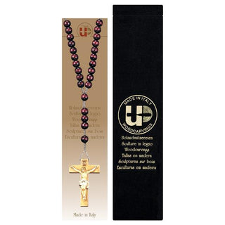 Red Tone Rosary W/Crucifix & Case - 400003S