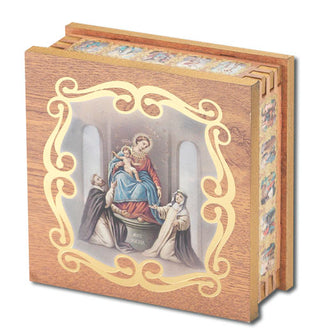 4001-212 SQUARE WOOD ROSARY BOX