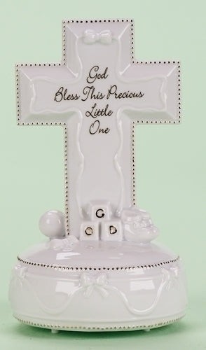 7" Musical "God Bless This Precious Little One" Cross - 40053