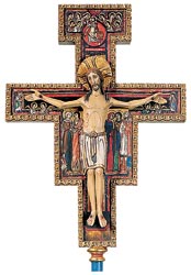 4012 Processional Crucifix Hand Carved San Damino