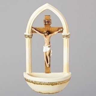 7"H Crucifix Holy Water Font - 40130