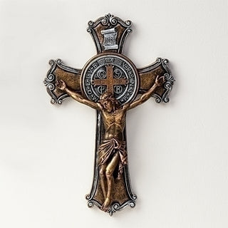 40777 10.25"ST BENEDICT CRUCIFIX TWO TONE FINISH