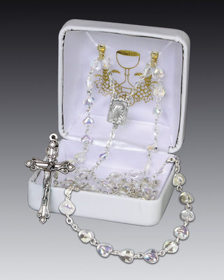 Heart Shaped Crystal Rosary - 41929