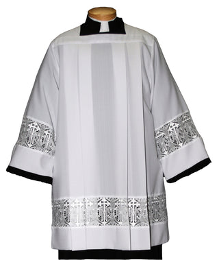 POPLIN POLYESTER LATIN CROSS LACE SURPLICE - 4216S-SURPLICE