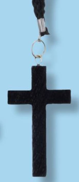 1.75" Dark Stained Cross, 30" Cord - 43-203-CD