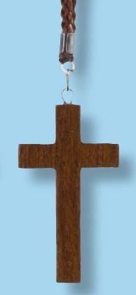 1.75" Medium Stained Cross, 30" Cord - 43-204-CD