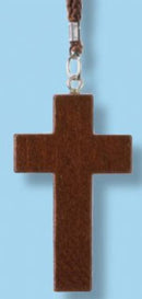 2" Medium Stained Cross, 30" Cord - 43-207-CD
