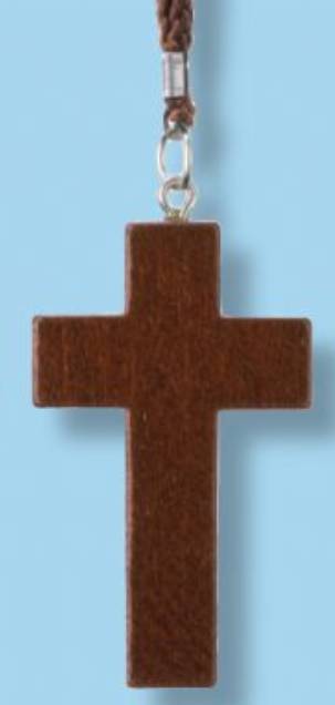 2" Medium Stained Cross, 30" Cord - 43-207-CD