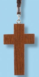 2" Light Stained Cross, 30" Cord - 43-208-CD
