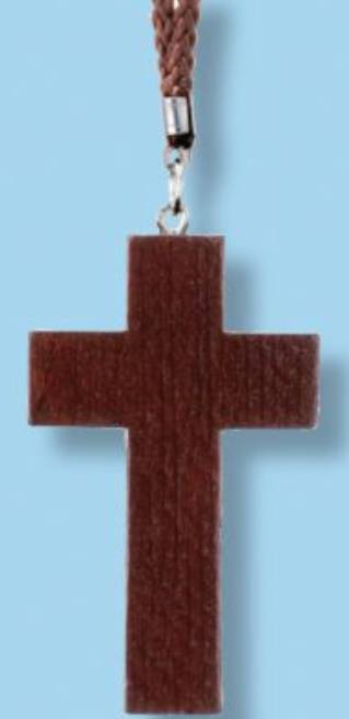 2.25" Light Stained Cross, 30" Cord - 43-211-CD
