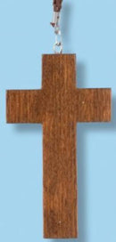 3.25" Light Stained Cross, 30" Cord - 43-214-CD