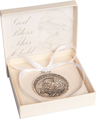 4300 Personalizable Crib Medal - Angel & Baby Design