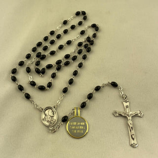 Black Coco Oval Rosary (5x7mm) - 4437001G