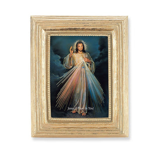 Divine Mercy Print - 3.75 x 4.5" Gold Frame - 450G-123