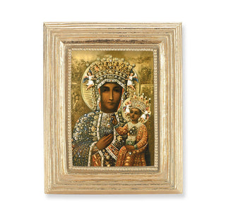 Our Lady of Czestochowa Print - 3.75 x 4.5" Gold Frame - 450G-223