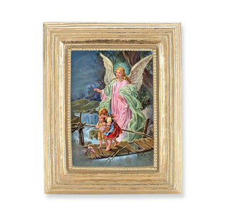 Guardian Angel Print - 3.75 x 4.5" Gold Frame - 450G-350
