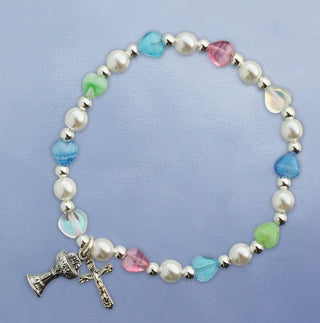 Multi Colored Hearts Stretch Bracelet - 45270/M