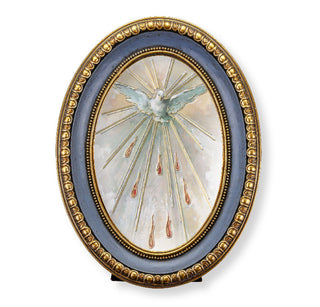 Holy Spirit in Oval Gold-Leaf Frame - 5.5 x 7.5" - 457-651