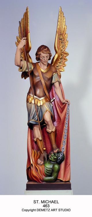 WOOD CARVED ST. MICHAEL STATUE