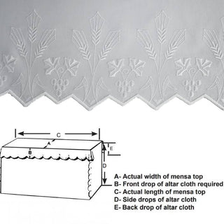 WHITE EMBROIDERED ALTAR CLOTH - 5008-AC