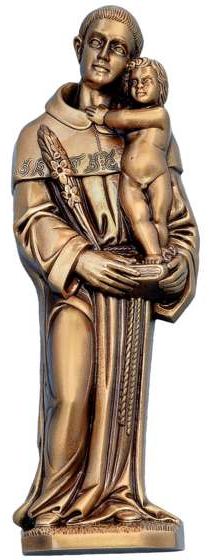 ST. ANTHONY BRONZE 15 3/8"X5 1/2" - 5078
