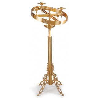 Advent Wreath with Adjustable Paschal Stand | Adjustable Advent Wreath Only - 51FAW15-51AD42