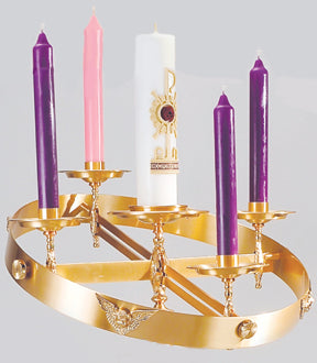 Advent Wreath - 27" overall diameter, Combination Finish, Adjustable Angle - 51AD42