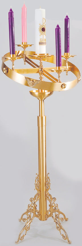 Advent Wreath with Stand - Combination Finish, Adjustable Angle and Height - 51FAW15