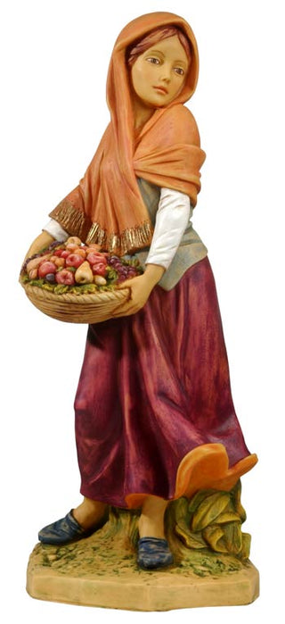 53147 27"RACHEL W/BASKET OF FRUIT