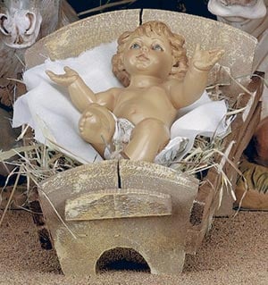 53713 7" BABY JESUS W/MANGER FOR 18" NATIVITY