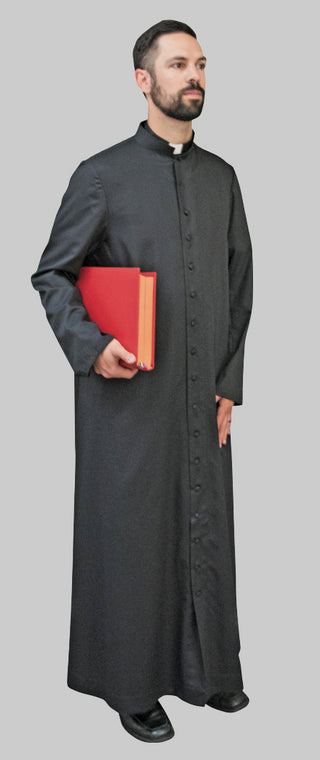 Black Cassock - Adult & Priest - Size 16F -55" Length - 563B-16F