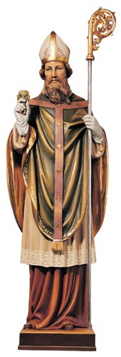 567A St Patrick Statue - Wood Carved