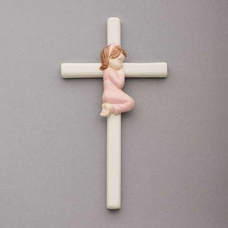 7.5"H Valencia Praying Girl Cross - 57029G