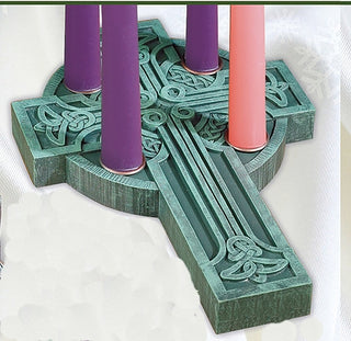 Resin Celtic Cross Advent Wreath - 57509