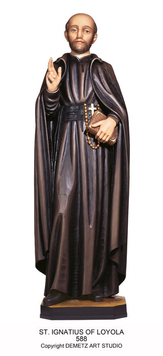 St Ignatius of Loyola Wood Carved Statue - 588