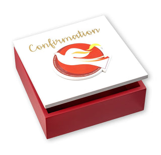Keepsake Confirmation Wooden Box with Holy Spirit - 5.5 x 5.5" - 5985