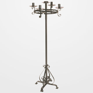 Wrought Iron Floor Stand and Advent Wreath - 24"W x 54"H - 5X75