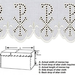 WHITE EMBROIDERED ALTAR CLOTH - 6021-AC