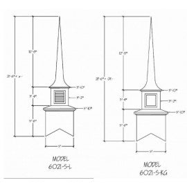 6021-S-L Steeple with Louvers